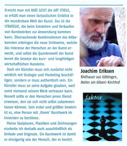 Joachim Eriksen  in FAKTOR das Entscheider -Magazin über Strategie